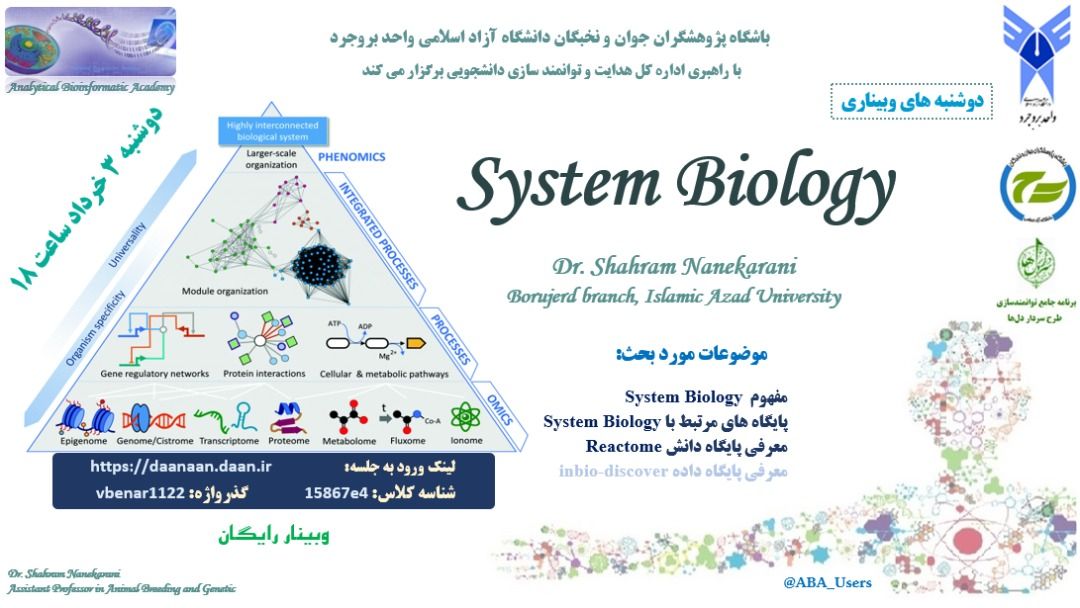 وبینار «معرفی پایگاههای داده مرتبط با System Biology»