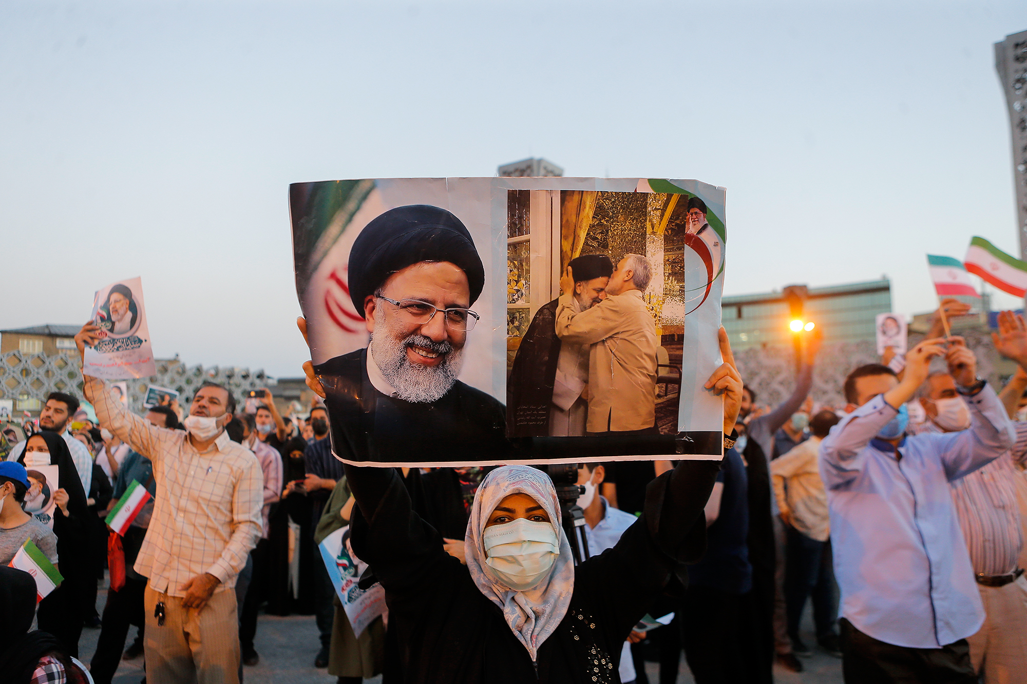 جشن پیروزی ابراهیم رئیسی در انتخابات ریاست جمهوری