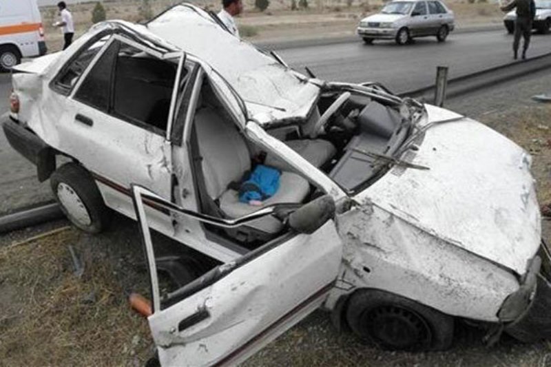 واژگونی پراید و مرگ راننده
