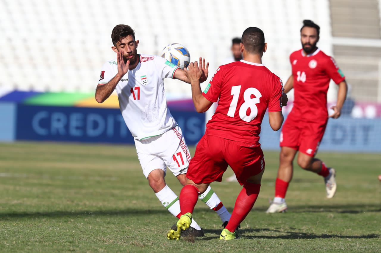 علی قلیزاده تیم ملی فوتبال ایران لبنان