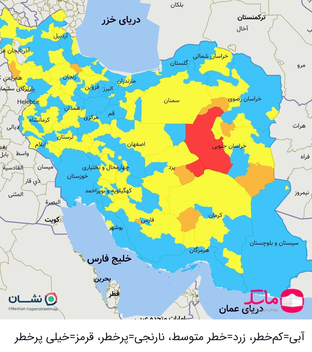 نقشه کرونا