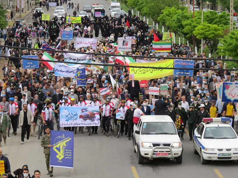 حضور دانشگاهیان دانشگاه آزاد در راهپیمایی روز قدس/ماکو