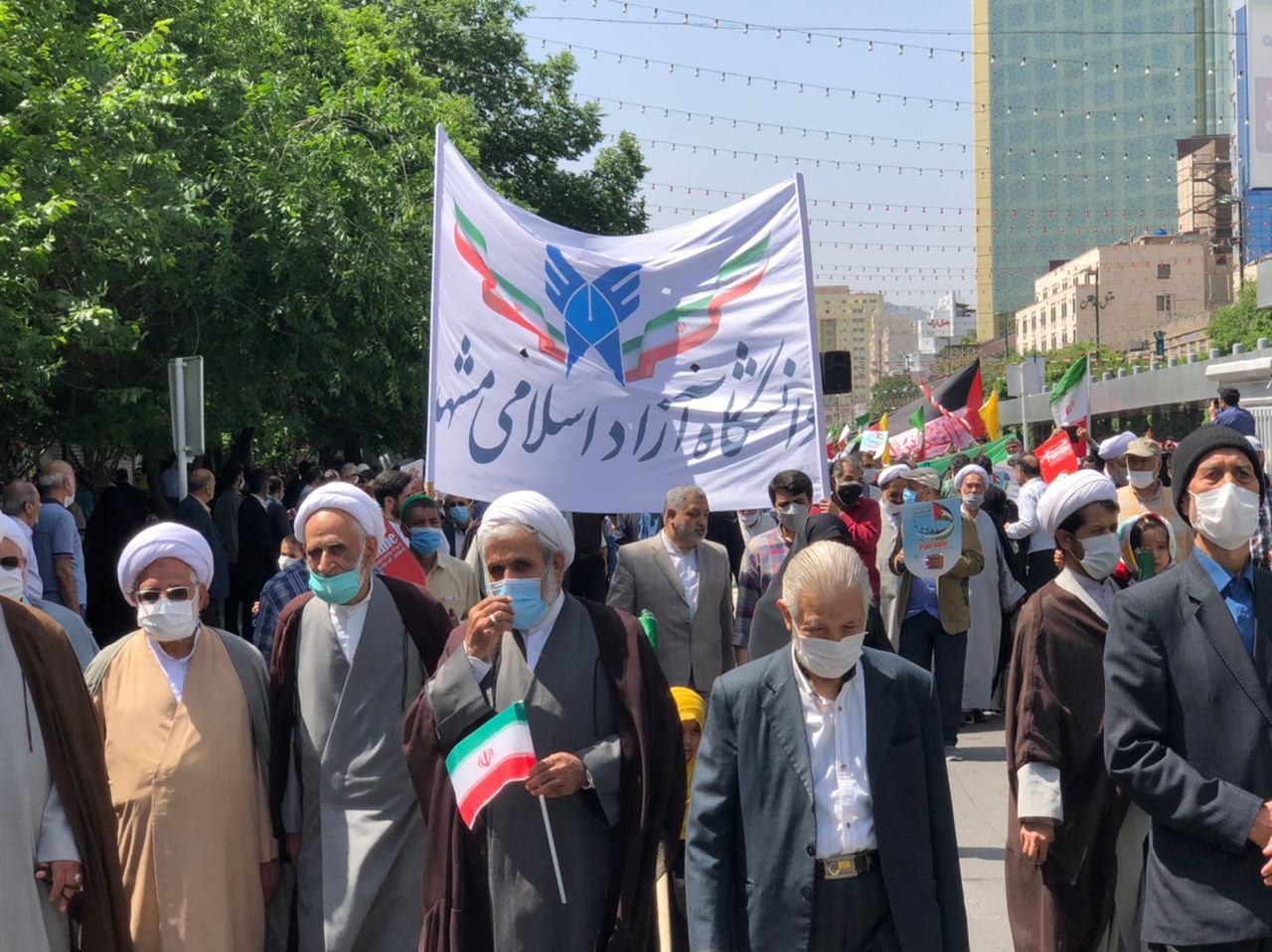 حضور دانشگاهیان دانشگاه آزاد در راهپیمایی روز قدس/مشهد