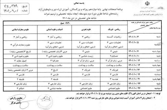 جزئیات برگزاری امتحانات نهایی دی‌ماه، تولید سابقه تحصیلی و ترمیم نمرات
