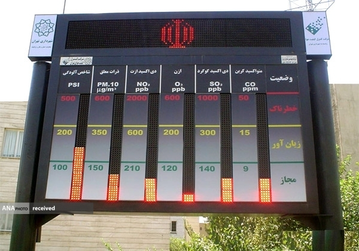 ۱۳ ایستگاه سنجش کیفیت هوا در وضعیت «پاک»
