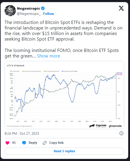 بازار بیتکوین تونایی پذیرش ۱۵ تریلیون دلار را دارد بازار بیتکوین تونایی پذیرش ۱۵ تریلیون دلار را دارد