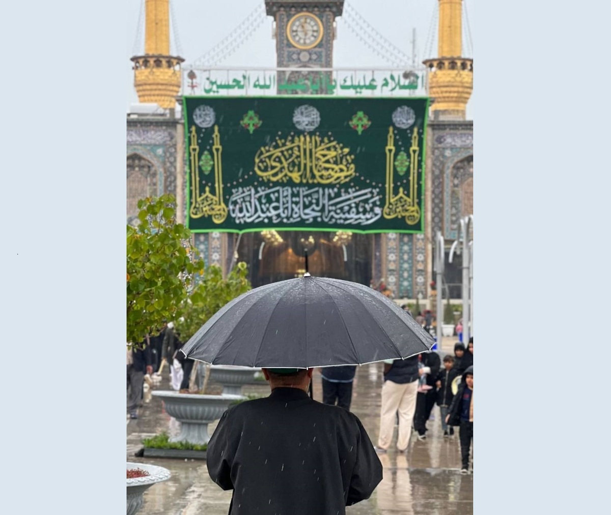 کربلا در روز میلاد حضرت عباس (ع) بارانی شد +فیلم