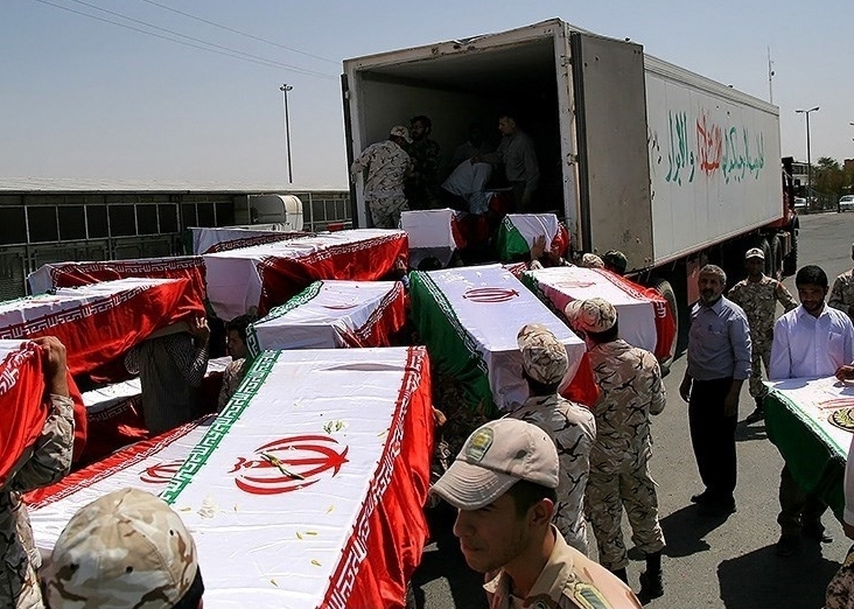 ورود پیکر مطهر ۳۴ شهید تازه تفحصشده از مرز شلمچه
