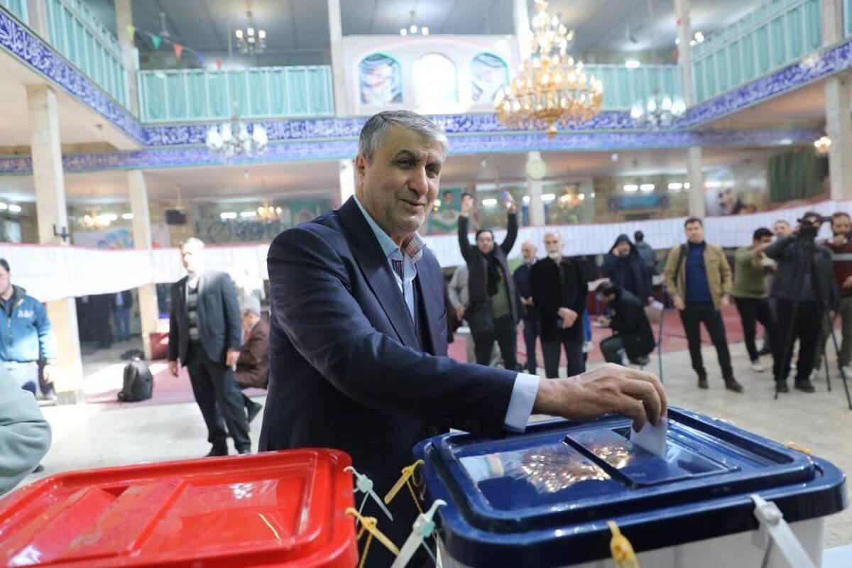 رئیس سازمان انرژی اتمی رأی خود را به صندوق انداخت