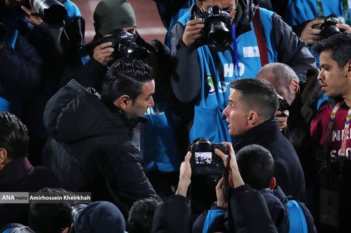 حضور وزیر ورزش و تاج در ورزشگاه  هوادار پرسپولیس مصدوم شد؛ خوش و بش نکونام و اوسمار
