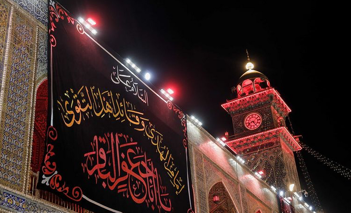 نجف در عزای امام باقر (ع) رخت عزا پوشید +فیلم