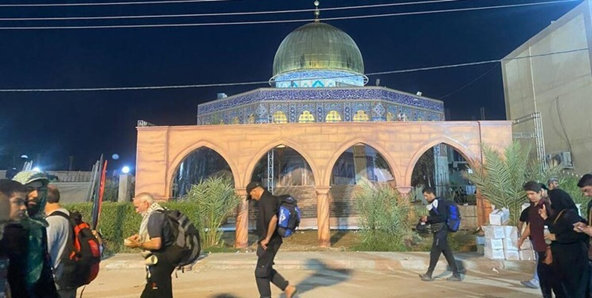 طنین «لبیک یاحسین» اهل سنت در موکب نداءالاقصی مسیر پیادهروی اربعین+ فیلم