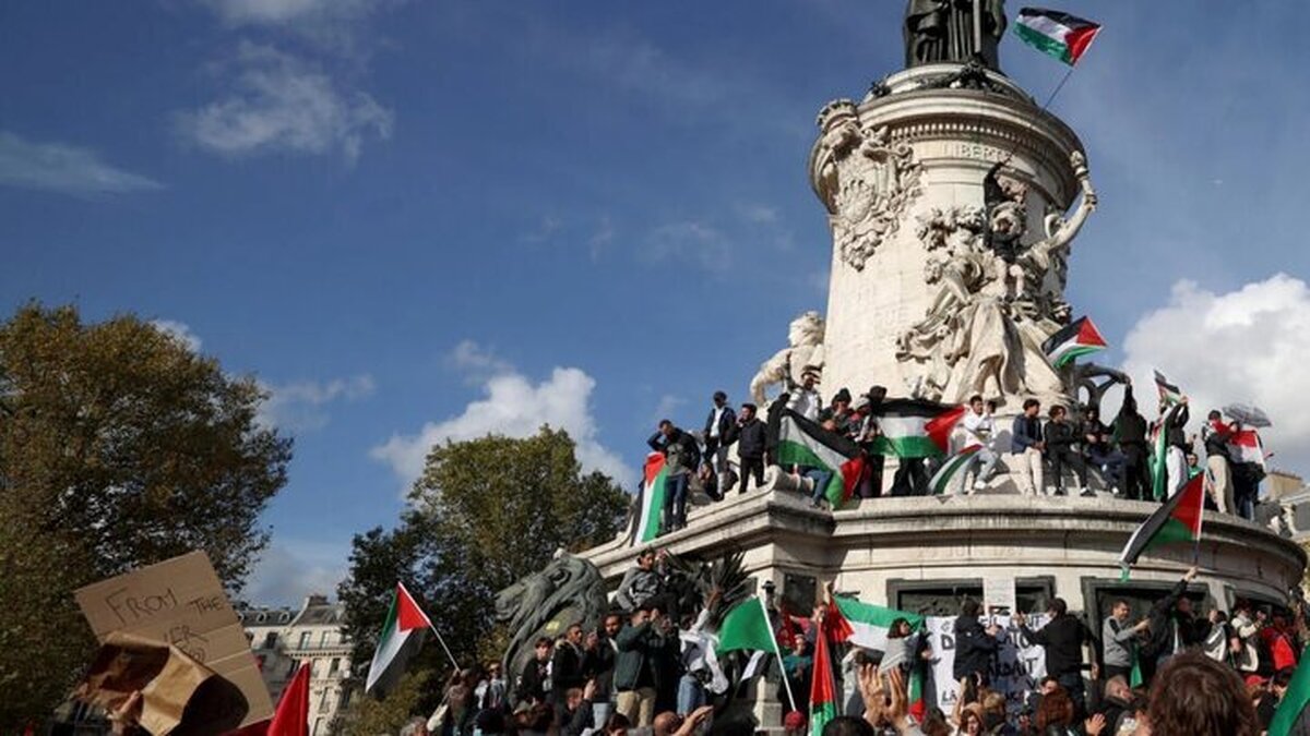 تظاهرات گسترده در پاریس در حمایت از ملت فلسطین