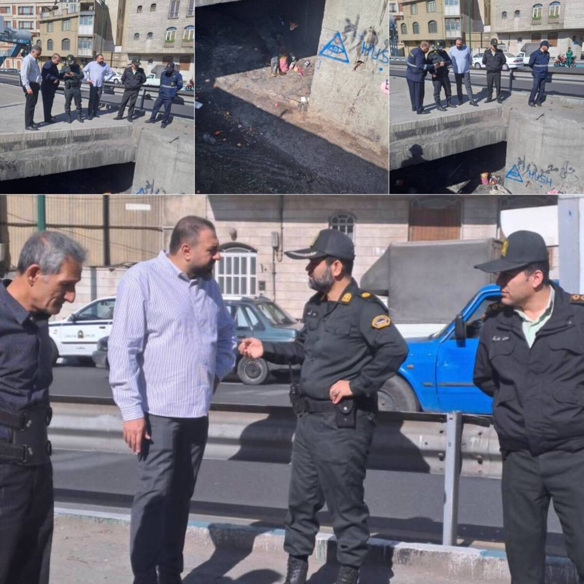 پاکسازی محل تجمعی کارتن‌خواب‌ها در مسیل باقری