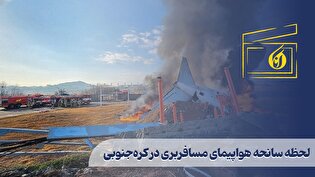 لحظه سانحه هواپیمای مسافربری در کرهجنوبی