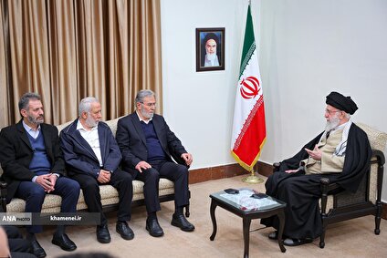 دیدار دبیرکل جنبش جهاد اسلامی فلسطین و هیئت همراه با رهبر معظم انقلاب
