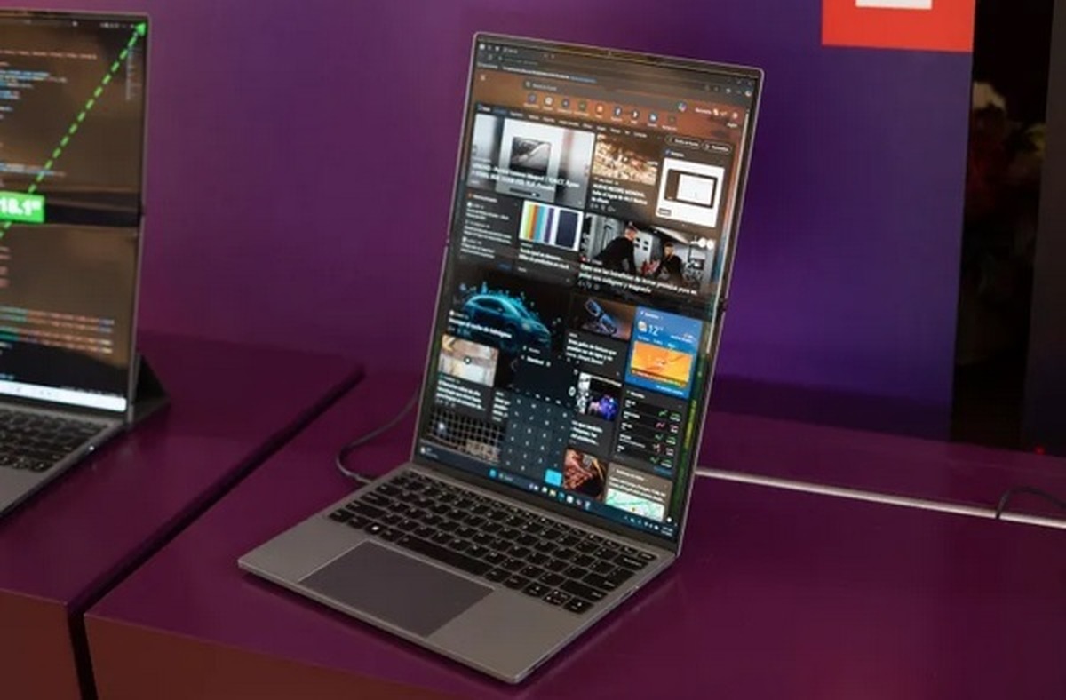 لنوو از مدل مفهومی ThinkBook Flip با صفحه نمایش تاشوی بلند را رونمایی کرد