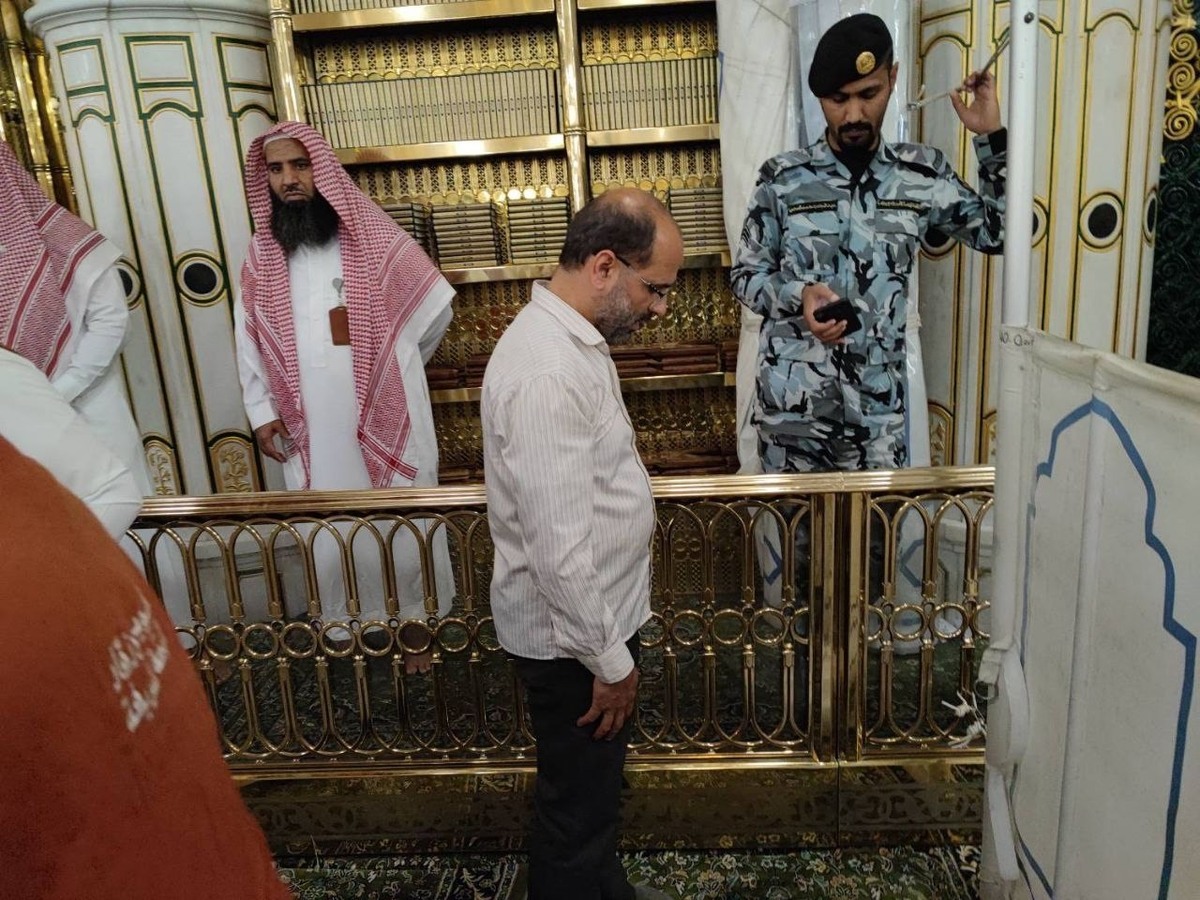 نزدیکترین جایگاه اقامه نماز در روضه شریفه نبوی