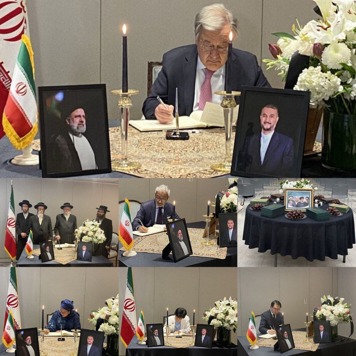 دیپلماتهای ۱۰۰ کشور و شخصیتهای بینالمللی در نیویورک به دولتمردان شهید ادای احترام کردند