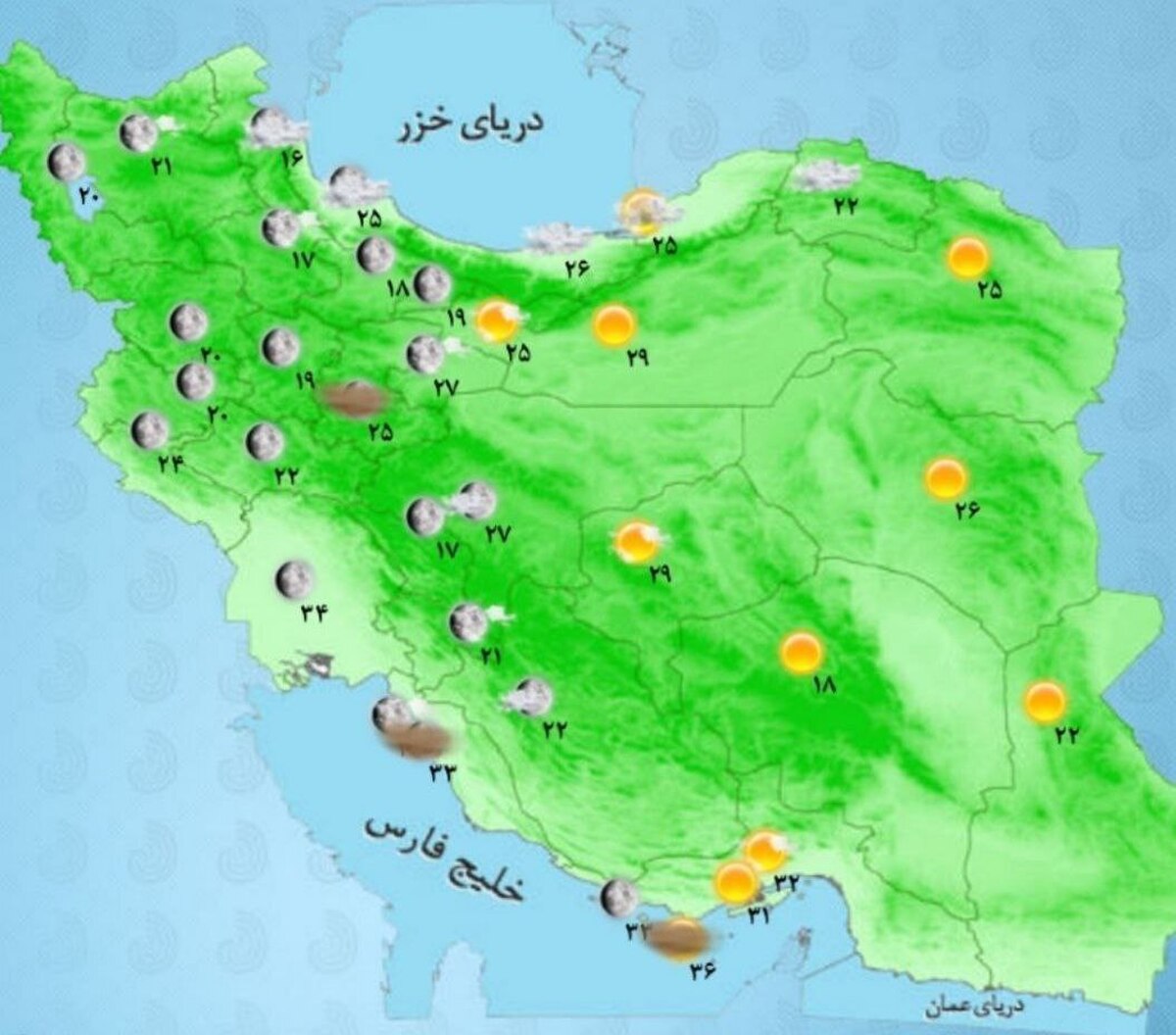 بارش پراکنده و وزش باد در برخی مناطق کشور