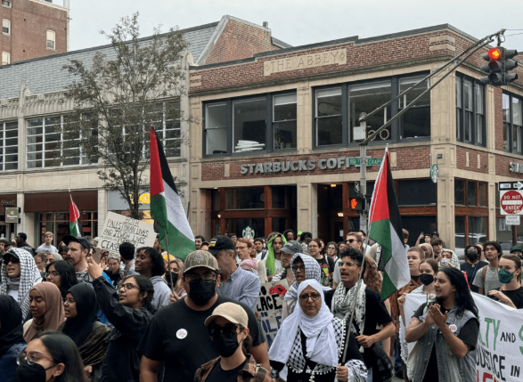 تظاهرات دانشجویان دانشگاه آمریکایی برای لبنان و فلسطین تظاهرات دانشجویان دانشگاه آمریکایی برای لبنان و فلسطین