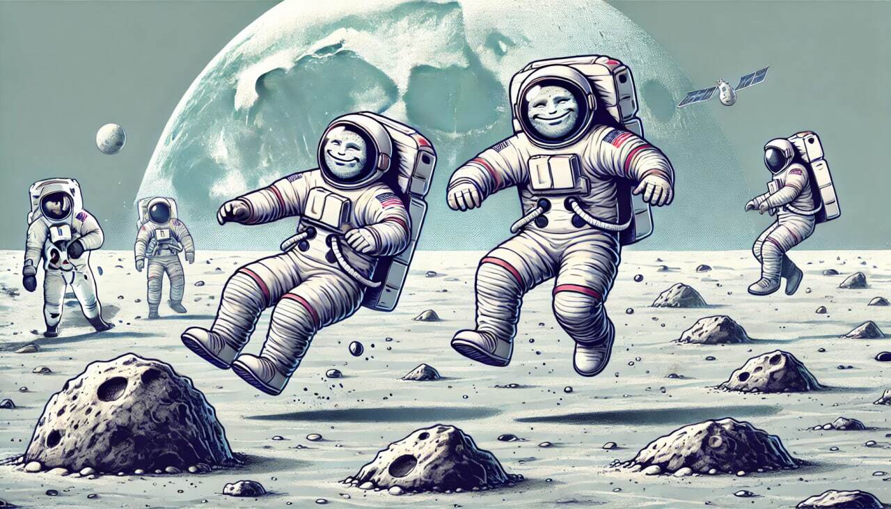 راه رفتن روی ماه شبیه پرشهای آهسته است! راه رفتن روی ماه شبیه پرشهای آهسته است!