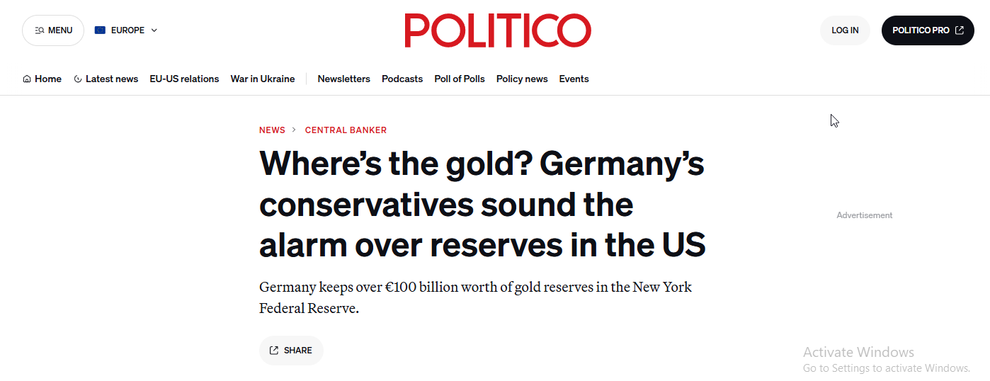 شکاف در اعتماد اقتصادی به آمریکا: آلمان به بازگشت ذخایر طلای خود می&zwnj;اندیشد