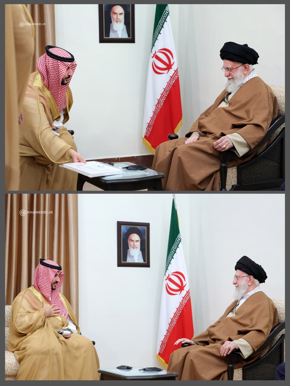 تقدیم پیام پادشاه عربستان به رهبر انقلاب تقدیم پیام پادشاه عربستان به رهبر انقلاب