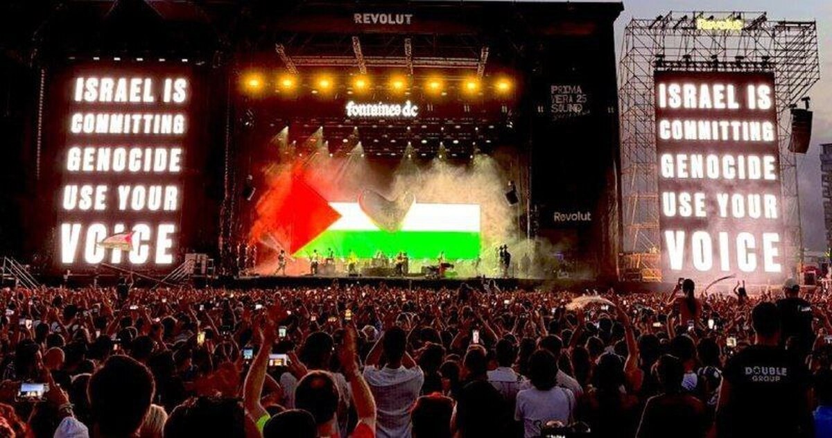 جشنواره موسیقی بارسلون صحنه اعتراض به اسرائیل شد  پاسخ جالب حاضران به نمایش پرچم فلسطین+ فیلم
