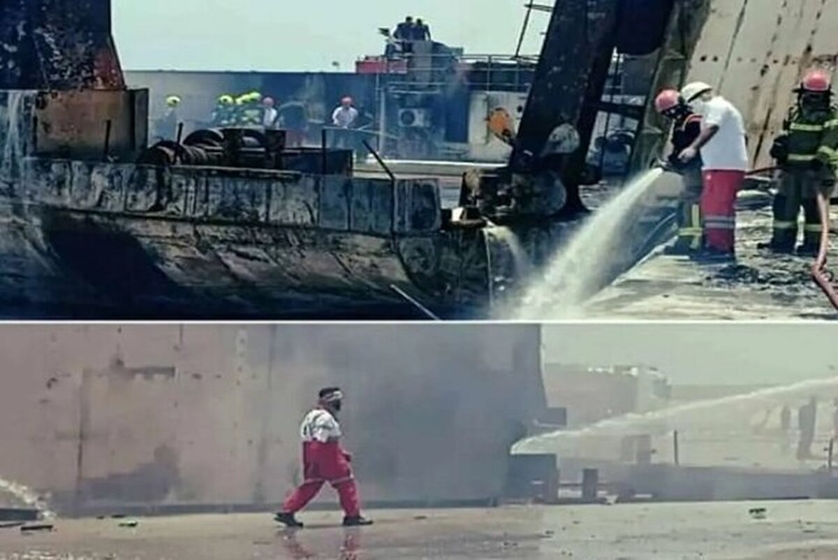 تلفات آتشسوزی اسکله متانول بندر دیر به ۴ نفر رسید