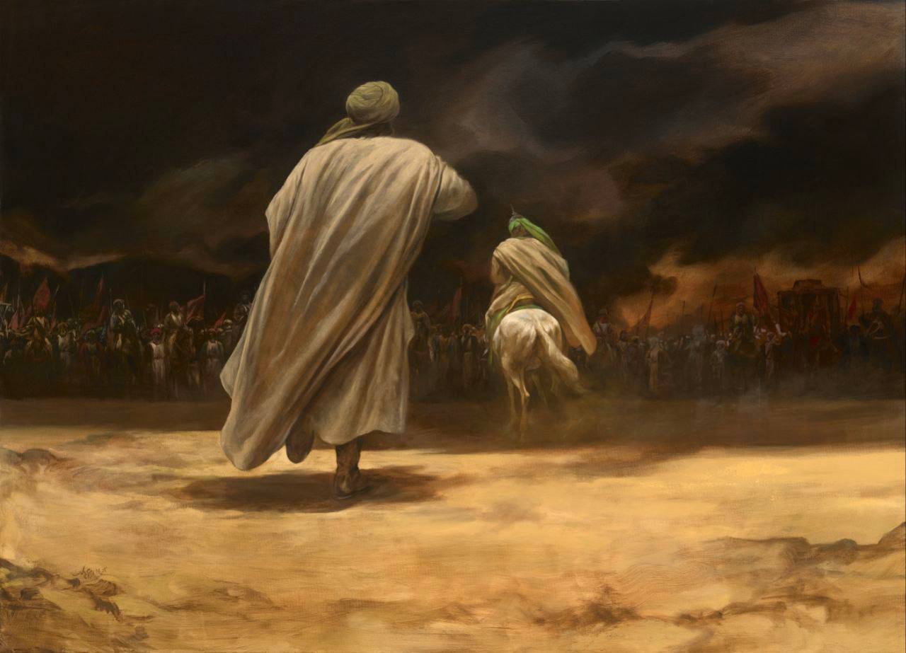 وداع با حضرت علیاکبر (ع) موضوع نقاشی جدید حسن روحالامین شد