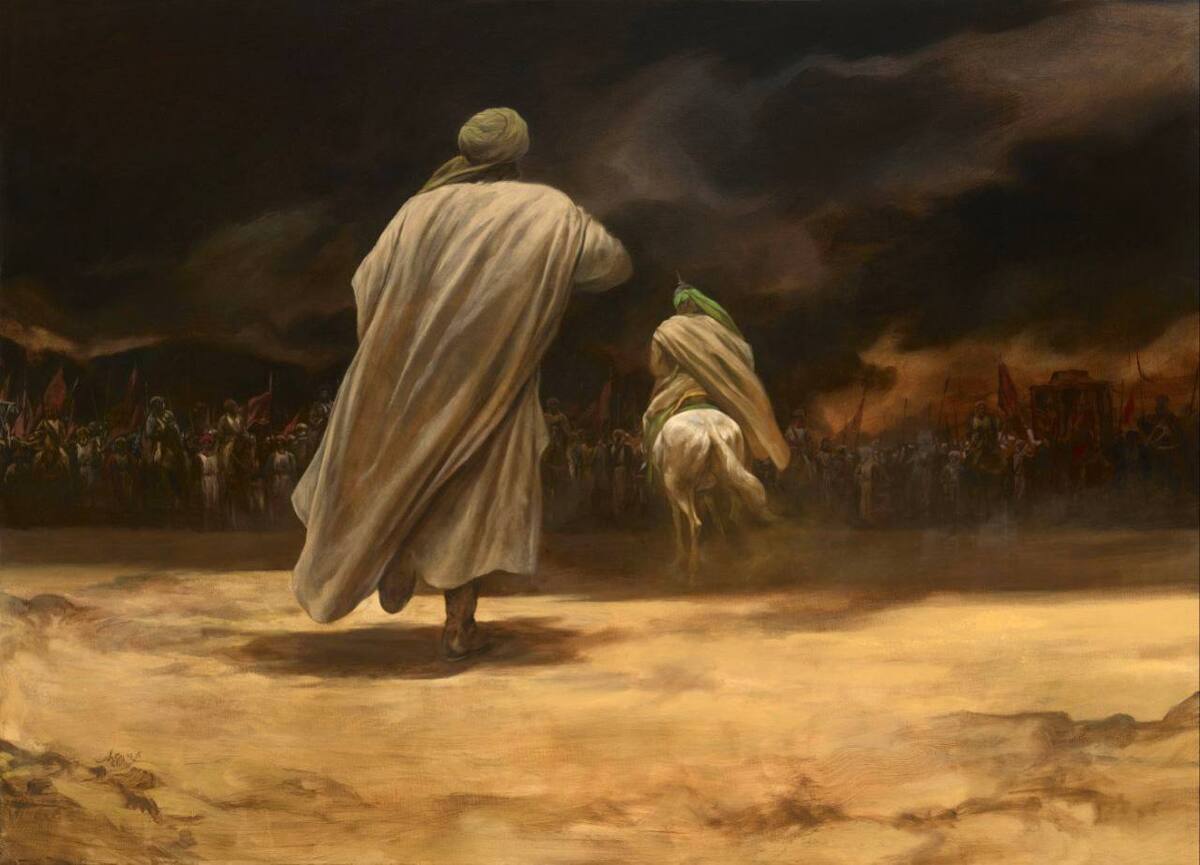 وداع با حضرت علیاکبر (ع) موضوع نقاشی جدید حسن روحالامین شد