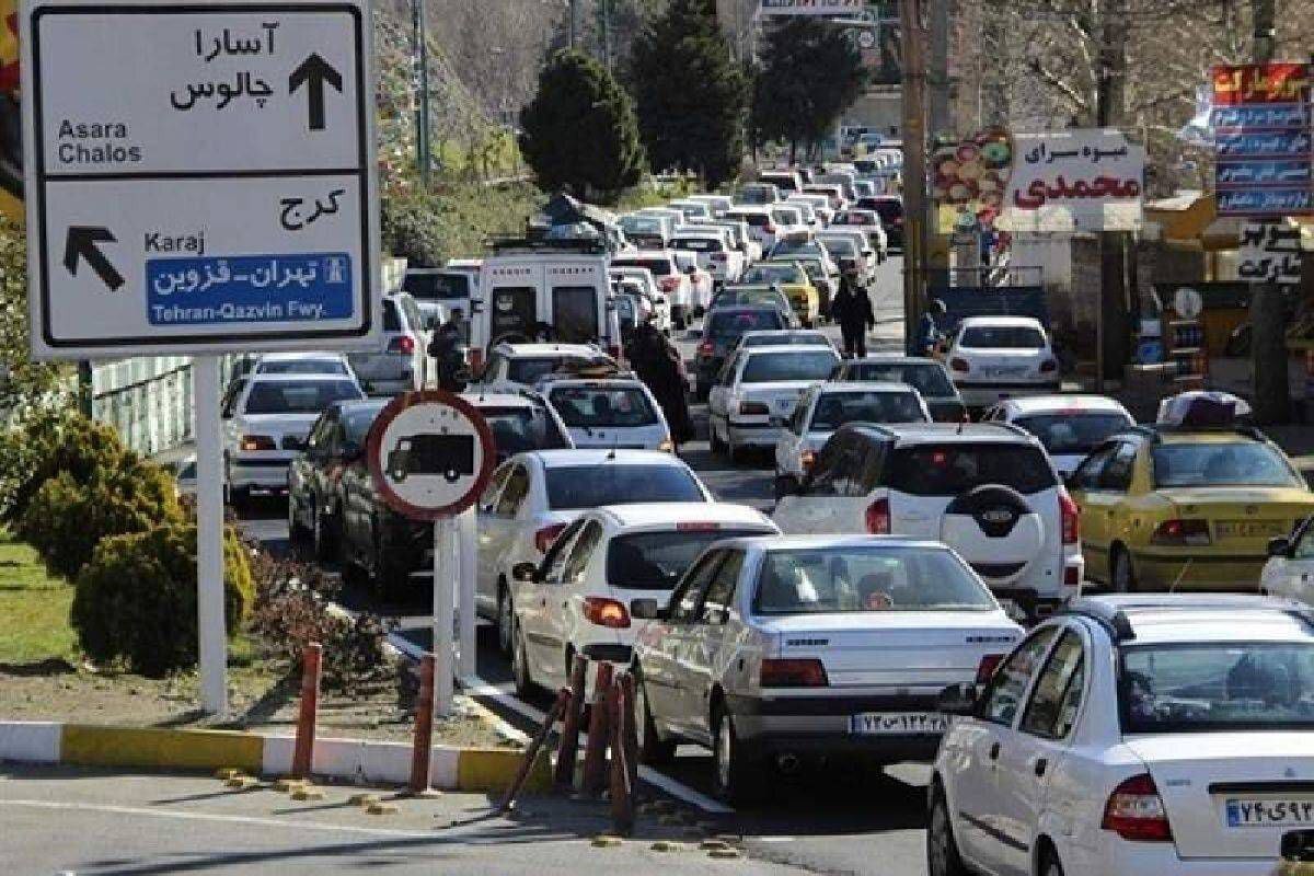 ترافیک سنگین در محورهای شمالی جاده چالوس یکطرفه شد
