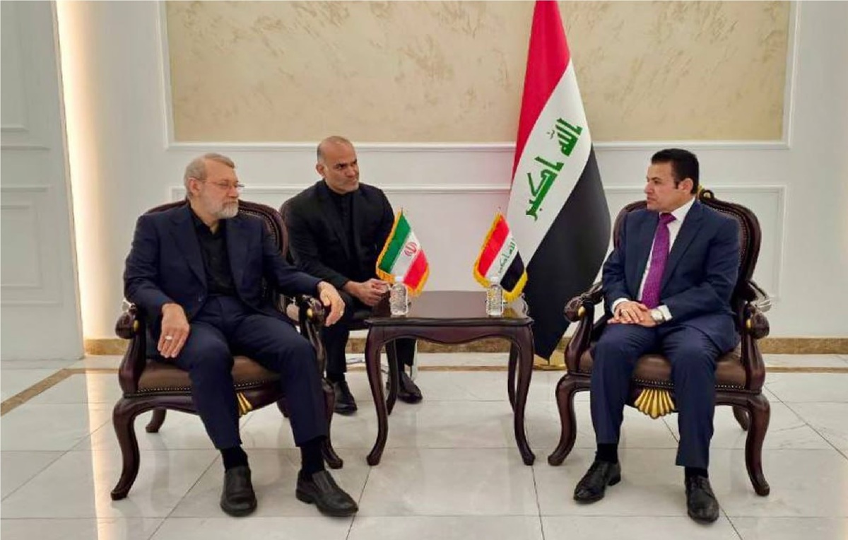 دیدار و گفت‌وگوی لاریجانی با مشاور امنیت ملی عراق  حضور در محل شهادت حاج قاسم