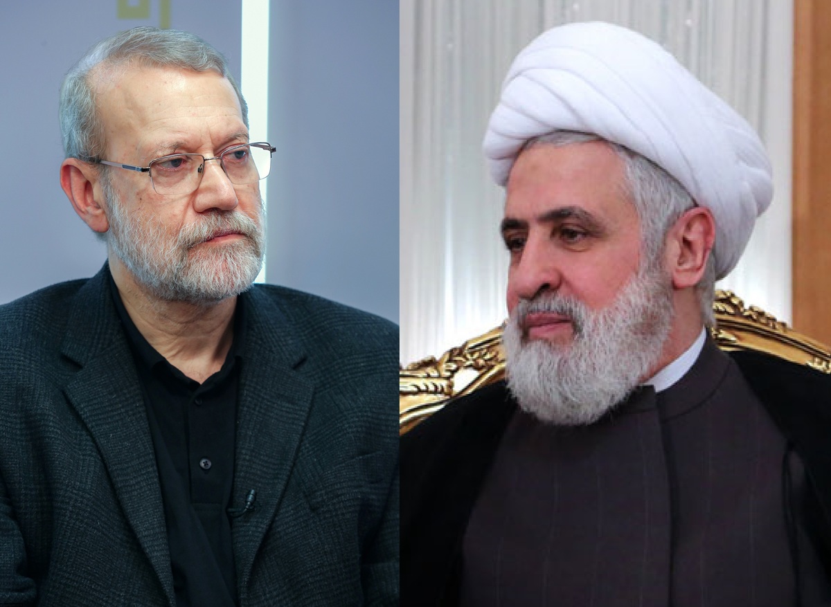 دیدار دبیرکل حزب الله لبنان با لاریجانی تأکید شیخ نعیم قاسم بر روابط برادری ایران و لبنان