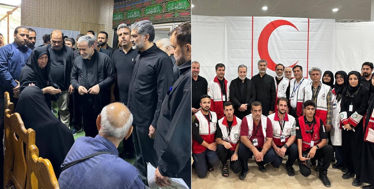 بازدید سیدعباس عراقچی از میز مشترک خدمت سرکنسولگری و هلال‌احمر ایران در نجف اشرف