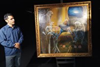 رونمایی از تابلوی «خیرالبشر» در نگاه‌خانه سوره/ بازخوانی رسالت نقاشی دینی