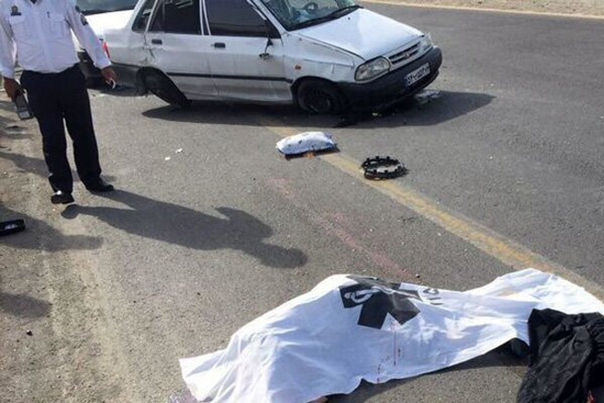 برخورد مرگبار پژو ۲۰۷ با عابر پیاده در بزرگراه علامه عسگری