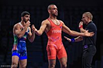 کشتی قهرمانی جهان| دانیال سهرابی با سر تراشیده و بانداژپیچ به رده‌بندی رسید/ برتری با امتیاز عالی