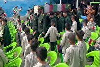 حیاط مدرسه، سنگر ایثار؛ زنگ مهر در کنار تابوت شهید گمنام و یاد شهید دولت‌سرا