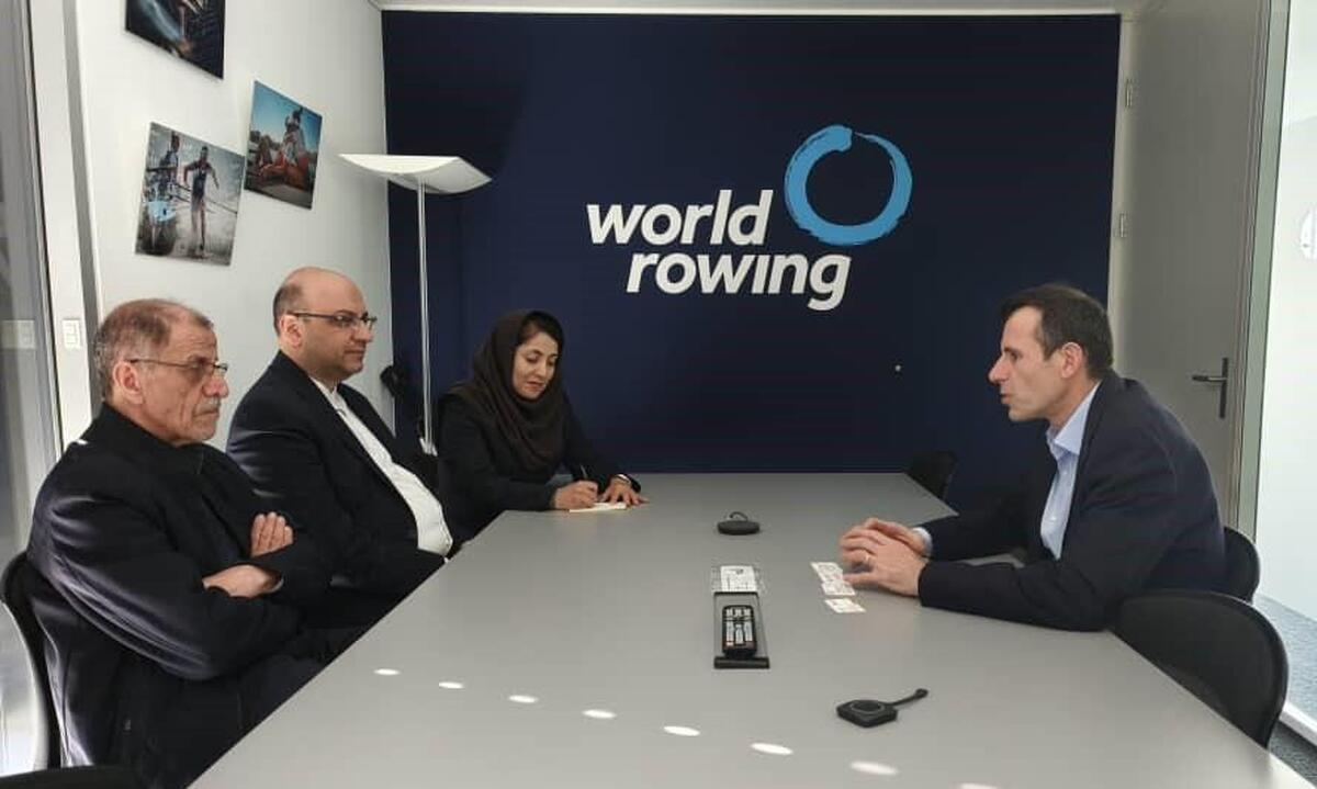 دیدار خسروی‌وفا و علی‌نژاد با رئیس فدراسیون جهانی روئینگ