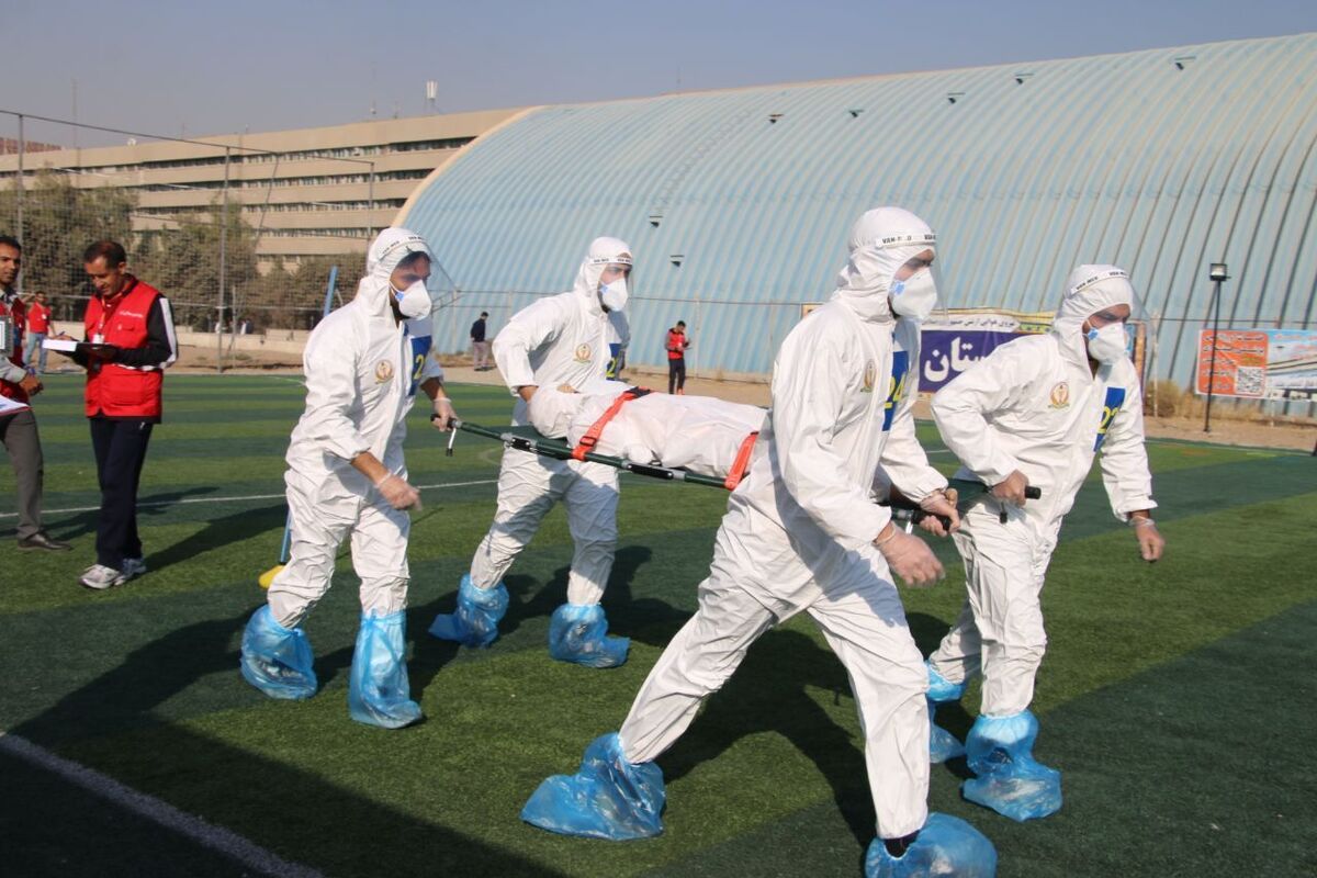 برگزاری تمرین مهارتی یگان‌های درمانی نیروی هوایی ارتش در بیمارستان بعثت