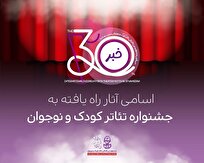 اعلام اسامی آثار راه‌یافته به بخش‌های مختلف جشنواره بین‌المللی تئاتر کودک و نوجوان