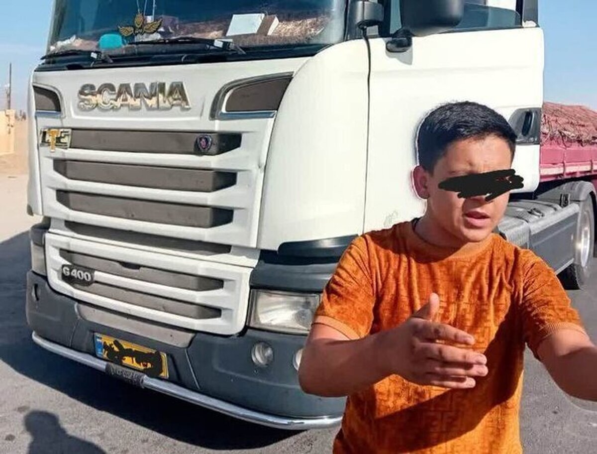 توقیف کامیون کشنده با رانندگی نوجوان ۱۵ ساله در محور شاهین‌شهر – کاشان