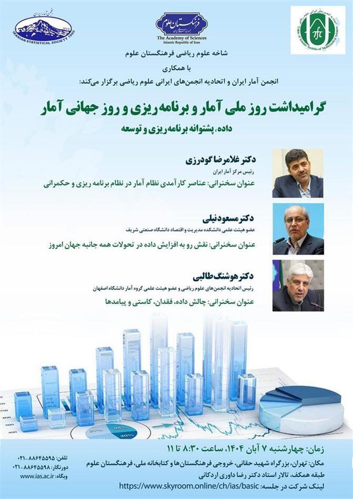 نشست گرامیداشت روز ملی آمار و برنامه‌ریزی و روز جهانی آمار برگزار می شود