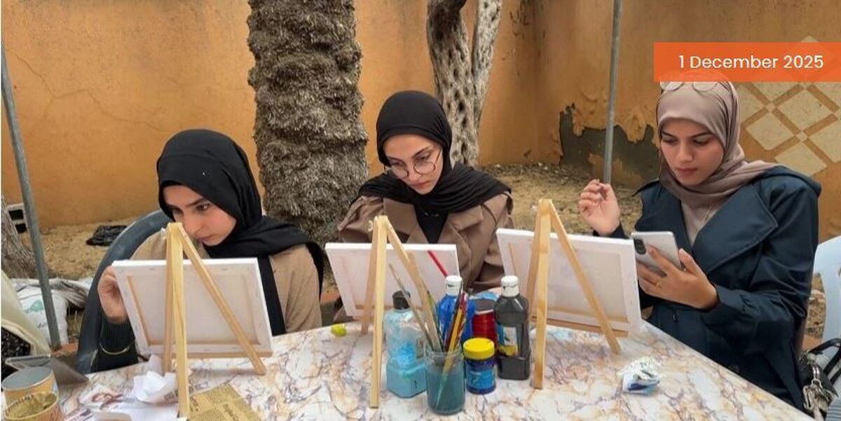 باشگاه دختران در غزه با هنر و فرهنگ روحیه‌ها را بالا می‌برد