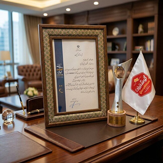 دریافت تقدیرنامه دو ستاره توسط گوشتیران در جایزه ملی کیفیت