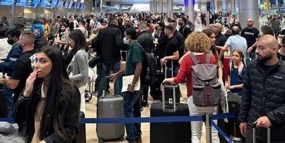 ازدحام شدید در فرودگاه «بن‌گوریون»   احتمال حمله سایبری هست +فیلم