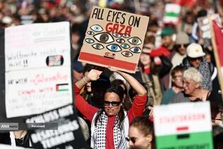 تظاهرات ده‌ها هزار نفر در برلین علیه حمایت آلمان از اسرائیل