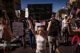 تجمع میلیونی آمریکایی ضد ترامپ با شعار «پادشاهی ممنوع»